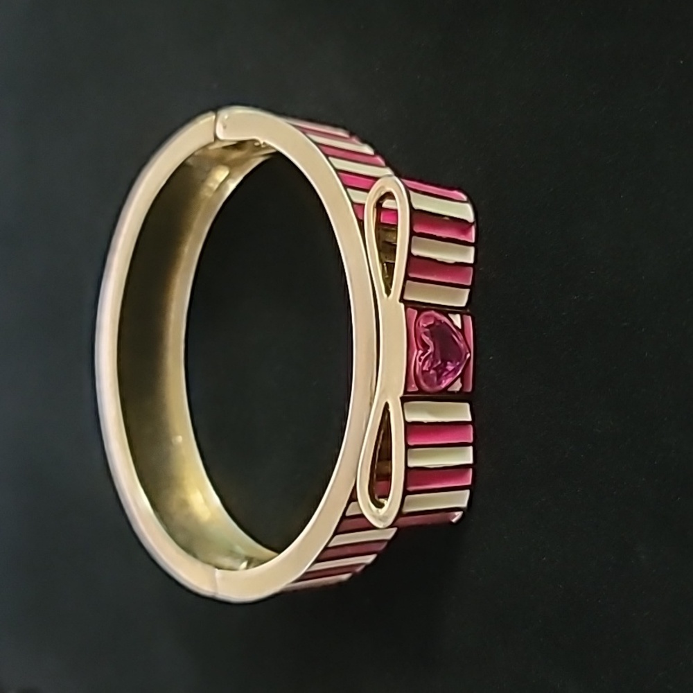 Betsey Johnson Pink and Gold Art Deco Bracelet